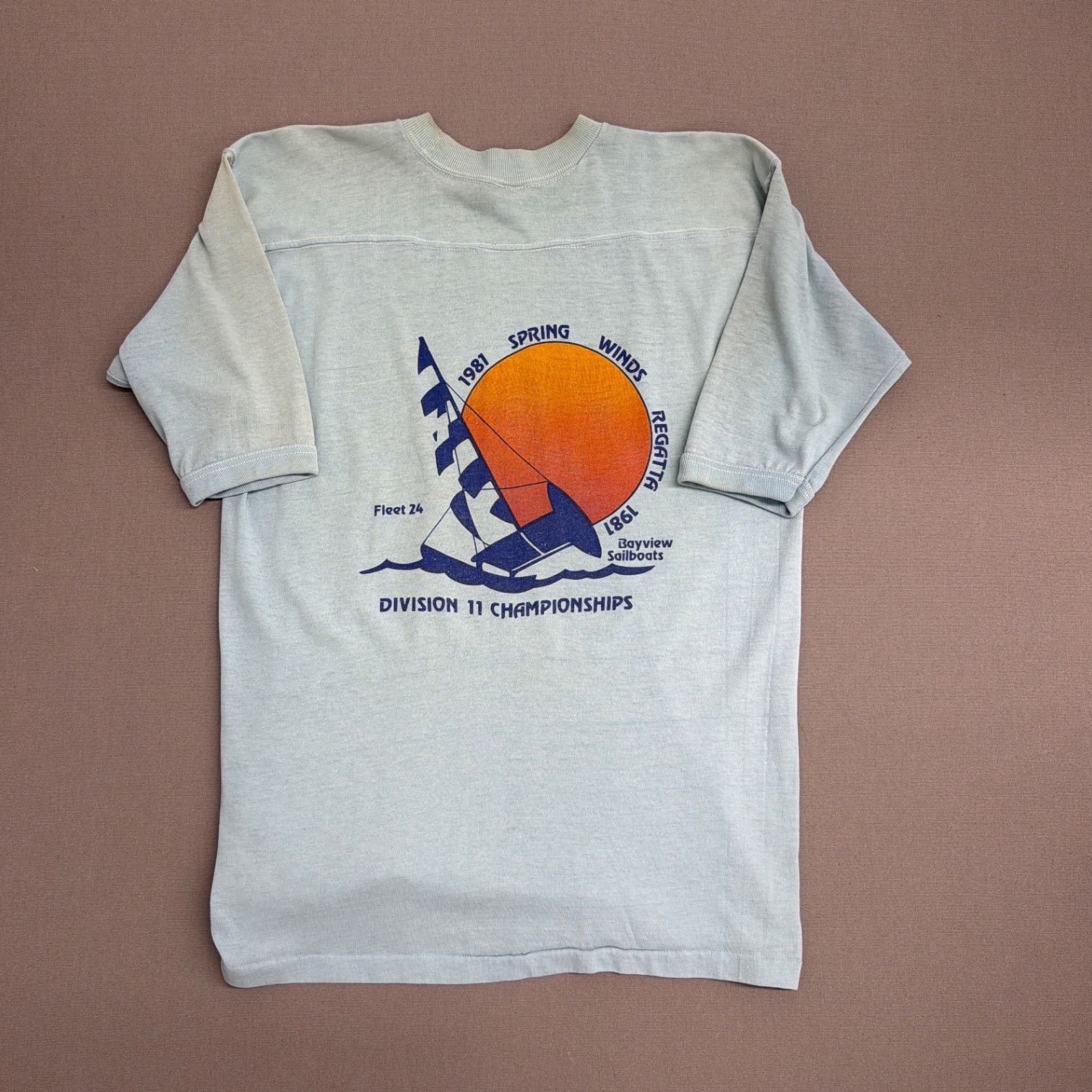 Vintage 1981 Hobie Ocean City Nj Regatta T Shirt Mens Large SportT Stedman Blue